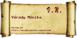Várady Mónika névjegykártya